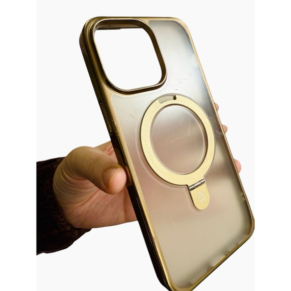 iPhone 14 Pro Max Clear Case Gold Stand for MagSafe - Picture 7 of 10